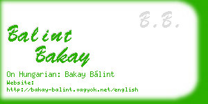 balint bakay business card